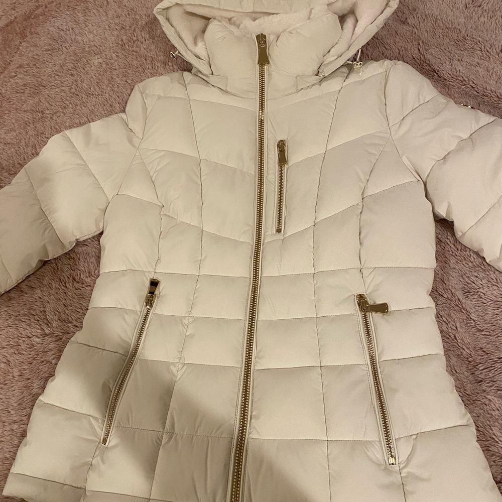 White Quilted Puffer Jacket